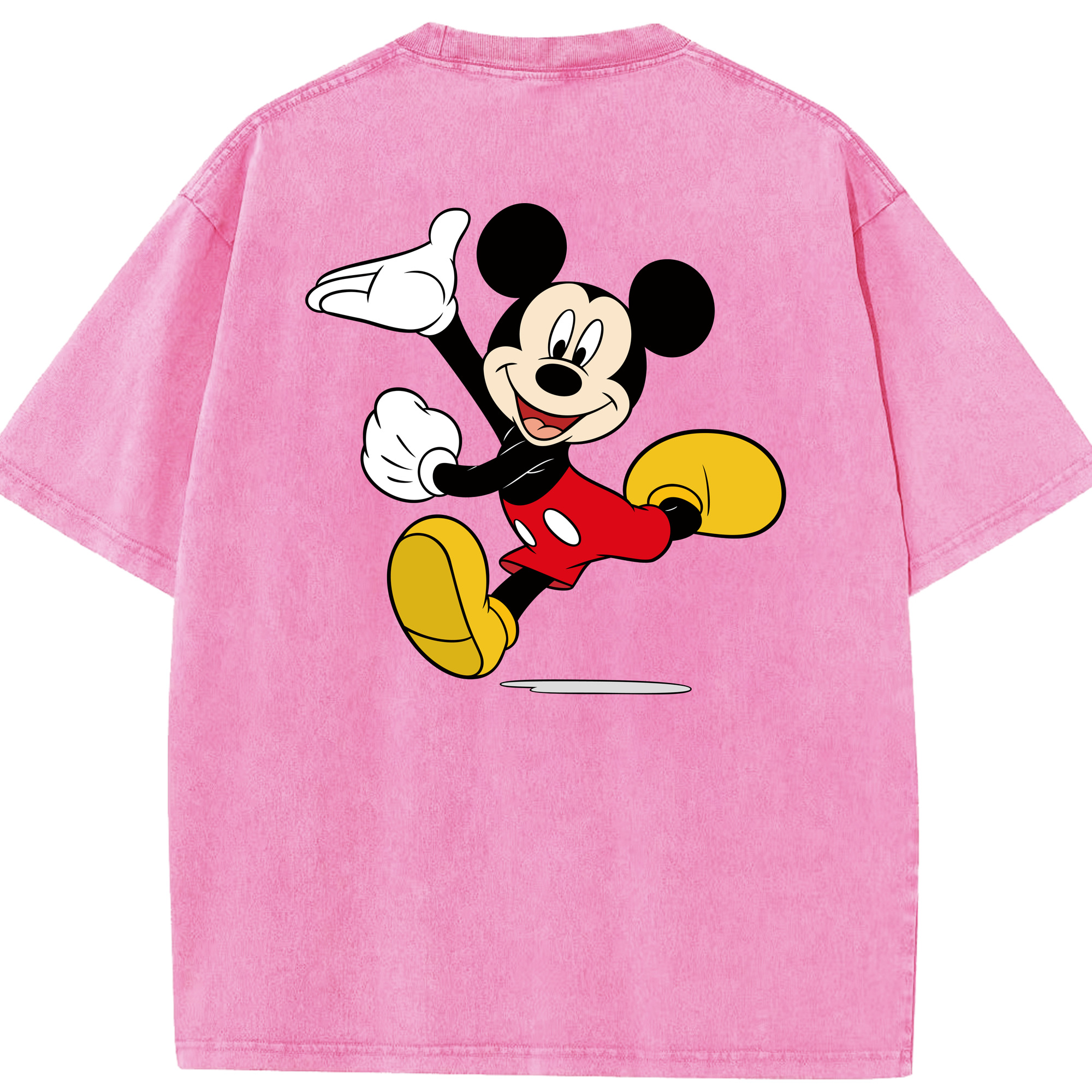 （画像用） ミッキーマウス Mickey Mouse 綿100% ヴィンテージ風 半袖Tシャツ（背面プリント）